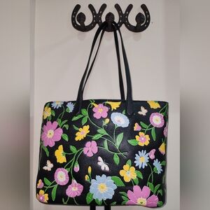 Kate Spade Floral Flowers Large Leather Tote Spring